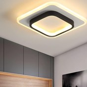 Resim 1 adet Modern Kare LED Tavan Lambası, Yaşam Odası, Yatak Odası, Yemek Odası, Çalışma Odası için Sıcak Romantik Ortam Aydınlatması - Metal Akrilik Gölgelik, Sert Kablolu, 110V-240V, Pil Gerektirmez, Yarı Gömme Montaj, Kurulum Donanımı Dahil, Yatak Odası Aydınlatması | Çağdaş Aydınlatma | Metal Tabanlı Işık, Tavan LED Işıkları 