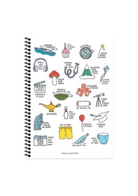 Resim Hisli Şeyler A4 Kareli Spiralli Stickerli Defter Dinlenmek İstiyorum 