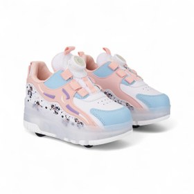 Resim YVZ Çocuk Patenli Işıklı Tekerlekli Spor Ayakkabı & Patenli Rahat Ayakkabı Unisex 4 Tekerli 