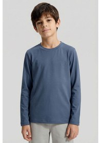 Resim Tommy Life Standart Fit Basic O Yaka 3lü Paket Lacivert-bej-koyu Mavi Unisex Çocuk T-shirt - 11329 Lacivert - Krem 