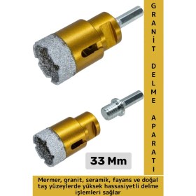 Resim Ev Atölye Inşaat Yüksek Sert Hızlı Delme Seramik Fayans Doğal Taş Mermer Granit Delme Aparatı 33 mm 