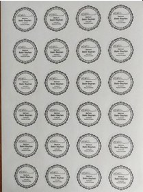 Resim 48 Adet 4 Cm Kişiye Özel Merhum Ruhuna El Fatiha Baskılı Mat Etiket Sticker - 7 Mevlidi Etiketi 