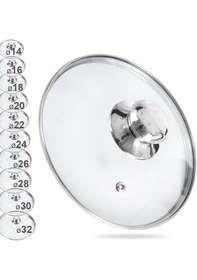 Resim Thermoad Granit Döküm Tava Seti 3'lü 20-24-28 Cm Cam Kapak Seti Şeffaf 