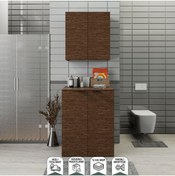 Resim BIANI Fix Arya ve Loft Uyumlu Çamaşır Makinesi Dolabı Renk Aybe Kahve 