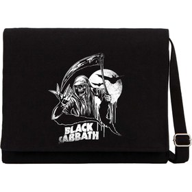 Resim Black Sabbath Grim Reaper Siyah Postacı Çantası - Siyah 