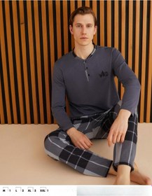 Resim Pijamoni Erkek Süprem Uzun Kol İnce Pijama Takımı 6300 / 13 - 1 Adet 001 