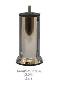 Resim Doruk Ayak, Cıvatalı Baza Koltuk Dolap Ayağı, Metal, Krom, M10, 12 Cm Krom 