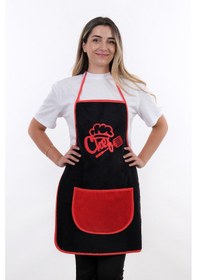 Resim Wellsoft İkili Paket Cepli Mutfak Önlüğü Sıvı Geçirmez Su Geçirmez Mutfak Önlüğü Siyah Chef 