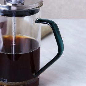 Resim Karaca Coffe Bean Borosilikat Cam French Press Cool Green 600 ml 