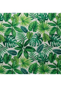 Resim Yeşil Yapraklar Tropikal Desen Dokuma Dijital Baskılı Petek Kumaş 