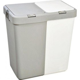 Resim Motek Kirli Çamaşır Sepeti Çift Gözlü Otomatik Kapaklı 80Litre 