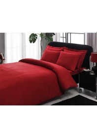 Resim Taç Premium Basic Nevresim Takımı Stripe Kırmızı King Size Xl Bat 