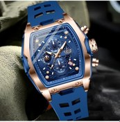 Resim Oldfriend Lıge Gül Mavisi Erkek Saati Spor Kronograf Çok Fonksiyonlu Tarihli Silikon Kayış Kuvars Diğer 