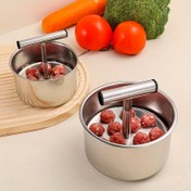 Resim 1 Adet Paslanmaz Çelik Köfte Yapıcı 6 Delikli - Köfteler, Balık Topları, Kurabiyeler, Dondurma için Hızlı ve Kolay DIY - Ev ve Restoran Mutfakları için Uygun, Dayanıklı Araçlar, Köfte Yapma Aracı 