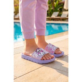 Resim Gezer Kız Çocuk Yazlık Pu Islak Zemine Uygun Ev Bahçe Banyo Havuz Terlik 