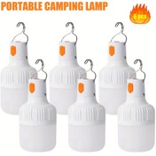 Resim 6 Adet LiHangStar Kamp Feneri, USB Şarjlı LED El Fenerleri Kancalı, Taşınabilir Asma Kamp Lambaları, Açık Hava, Acil Durumlar, Seyahat, İç/Dış Mekan Kullanımı - Kamp, Yürüyüş, Partiler için İdeal - USB Şarj Cihazları ve Bilgisayarlarla Uyumlu, Kamp Aksesuarları, Acil Işık Kaynağı, Şık Silindirik Tasarım, Dayanıklı Metal Kanca, Uzun Ömürlü Aydınlatma, Parlak Floodlight, Outdoor Tutkunlar 