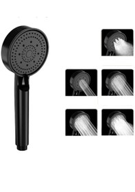 Resim 5 Fonskiyonlu Turbo Yüksek Basınçlı Siyah Duş Başlığı Siyah 
