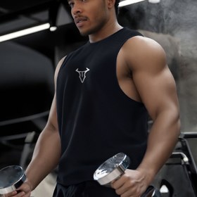 Resim Erkekler için Hafif Hızlı Kuruyan Atletik Tank Topu, Şık Beyaz Mürekkep Logosu Baskılı - Koşu, Spor Salonu, Basketbol ve Günlük Giyim için Nefes Alabilen Kolsuz Antrenman Gömleği - Erkekler için Yaz Spor Giyimi, Spor Salonu Giyimleri, Dayanıklı Spor Giyimleri 