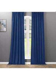 Resim Taç Blackout Karartma Fon Perde Saks Mavisi Mavi 