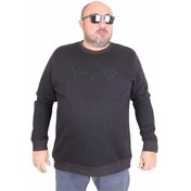 Resim Mocgrande Erkek Büyük Beden Sıfır Yaka Sweat Twenty 24200 Sıyah Siyah 