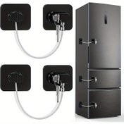 Resim 2'li Set - Tek Kilit ve Anahtar, Ağır Hizmet Tipi Metal Güvenlik Kilidi, Pencere ve Buzdolabı Kilit Seti, Şık Metal Kaplama | Sağlam Yapı | Ev Kapısı Kilitleri 