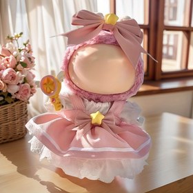 Resim LABUBU için Pembe Bebek Kıyafetleri, 17.02 cm Sevimli Bebek Aksesuar Seti, LA Bubu Peluş Bebek Moda Giyim Takımı, Kızlar İçin Hediye (Sadece Kıyafetler - Bebek Dahil Değildir) 