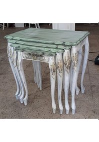 Resim Masifart Plum Lükens Oymalı Zigon Sehpa Eskitme (549324053) 