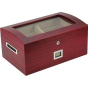 Resim Kırmızı Camlı Humidor Puro Kutusu RC20 