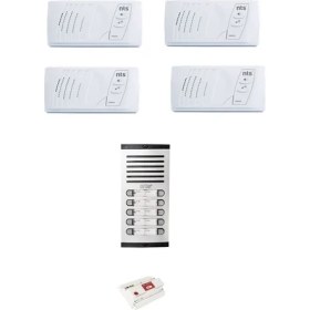 Resim Nts Diafon Sesli Dört Daire Için Villa Kit Set Komple 