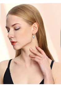 Resim Brezza Lusso Jewelry 925 Ayar Gümüş Doğal Hakiki İnci Kadın Küpe 