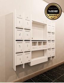 Resim rafineritasarım ELİPS Posta Kutusu MDF 16 ' LI BEYAZ 