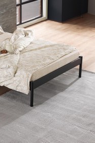 Resim Unimet Hatkus-s Çift Kişilik Ferforje Metal Karyola-siyah (AHŞAP LATALI) 