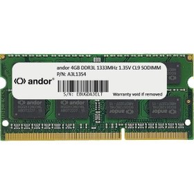 Resim Andor A3L13S4 4 GB DDR3L 1333 MHz CL9 SODIMM Dizüstü Ram 