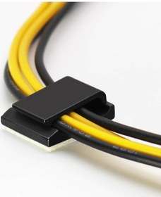 Resim Nc-1316 Kablo Sabitleme Kelepçesi Klipsi - Yapışkanlı Duvar Kablo Tutucu 16x13x6mm - Siyah - 20 Adet 