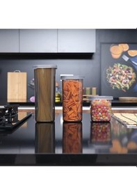 Resim Rossel Premium Lüks Füme 12'Li Erzak Saklama Kabı Etiket Hediyeli Çok Renkli 