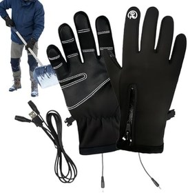 Resim Isıtmalı Eldivenler | 3 Seviyeli USB Şarj Edilebilir Unisex Dokunmatik Kışlık Malzemeleri | Erkek Elektrikli Eldiven - Kayak Snowboard Bisiklet Motosiklet Açık Hava Çalışma İnşaat Bahçe Yürüyüş 