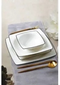 Resim Sıla Bn-104 Mavi 24 Parça Porselen Yemek Takımı 