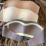 Resim 3 adet Kadın Dikişsiz Straplez Sütyen Seti - Görünmez, Kaymaz, Dahili İtici Bardaklar, Elastik Konfor - İç Çamaşırı 