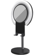 Resim Evrensel Led Halka Aydınlatma, Profesyonel Makyaj Aynası Ve Telefon/tablet Tutucu - Siyah, Usb Güçlü, 48 Led 