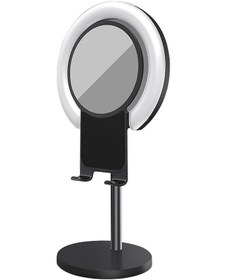 Resim Evrensel Led Halka Aydınlatma, Profesyonel Makyaj Aynası Ve Telefon/tablet Tutucu - Siyah, Usb Güçlü, 48 Led 