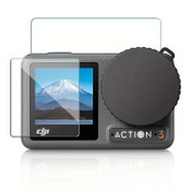 Resim DJI Action 3/4/5 Pro Silikon Kamera Ekran Koruyucu, Yüksek Çözünürlüklü Sertleştirilmiş Cam Film Ekran Kapağı Aksesuarı 