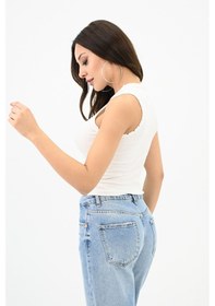Resim Koza Butik Kadın Bisiklet Yaka Kolsuz Bluz 1755-24 001 
