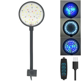 Resim USB Akvaryum LED Lambası Balık Tankı Işığı Dekor Akvaryum Bitkisi Çoklu Modlar Ayarlanabilir Işık Şiddeti Tam Spektrumlu Mini saç tokası Işık 5V, Pil Olmadan 