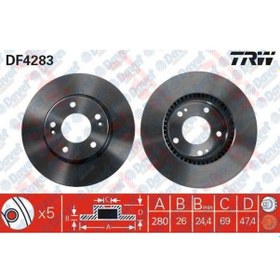 Resim On Fren Dıskı Aynası Havalı 280 Mm I30 07 Tucson - Sonata - Sportage - Ceed Cr 