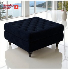 Resim Smarto Relax Puf Brienz Ayaklı Kare Kapitoneli Dekoratif 100x100x45 Cm Siyah Siyah 