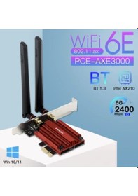 Resim Fenvi AX210 Wi Fi 6E 5374 Mbps Tri-Band 2.4G / 5G / 6Ghz Kablosuz PCI-E Adaptörü 
