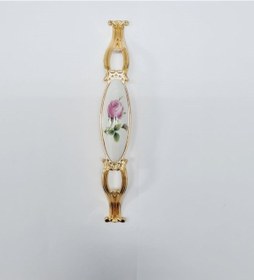 Resim Zümre 96 Mm Metal Gold Kasa Beyaz Gül Desenli / 5 Adet Altın 
