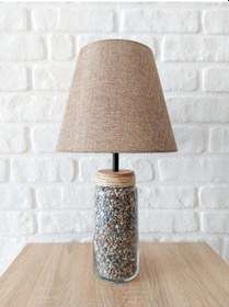 Resim Retro Now River Renkli Dere Taşi Cam Ayakli Abajur 