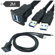 Resim 2m Abs Kabuk Gömme Montaj Usb 3.0 Rıhtım Araba Gemi Motosiklet Pano Paneli Erkek Kadın Veri Su Geçirmez Uzatma Kablosu Siyah 