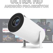 Resim Teknodrone Taşınabilir Android Projeksiyon En Güncel Versiyon Wifi Destekli Akıllı Sinema Projektör Ultra Hd 